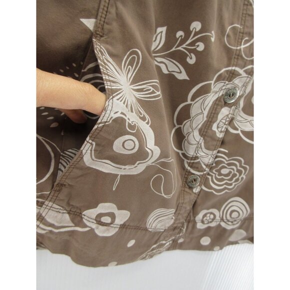 Fresh Produce Top Small Button Down Shacket Floral Pockets Cotton - Picture 6 of 10